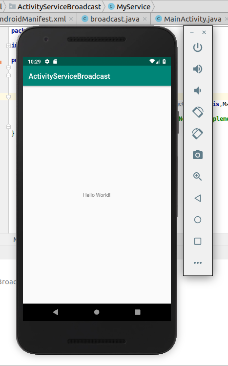Hello World in android studio using activity,service ...